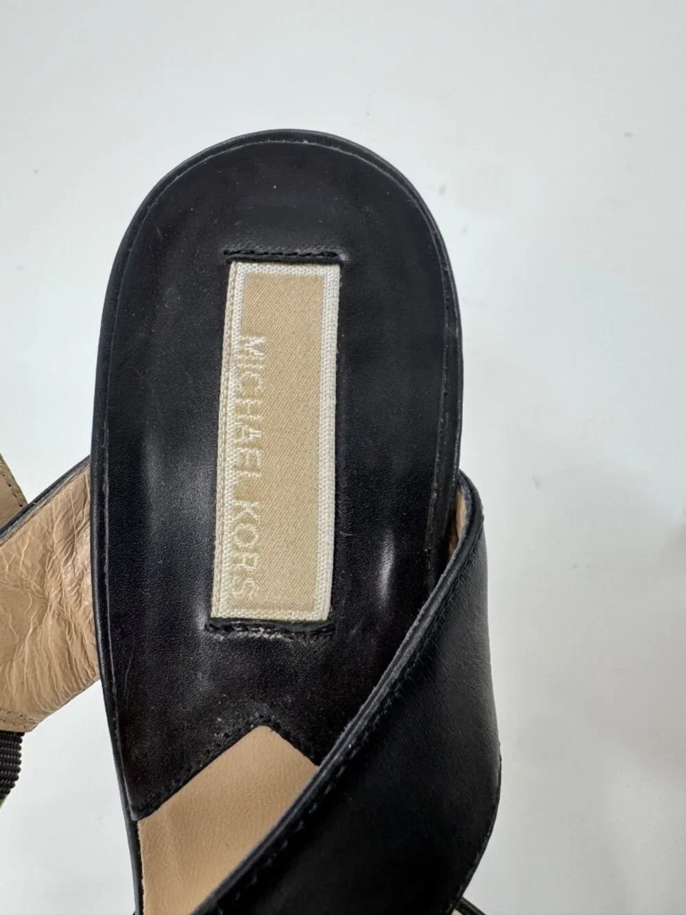 Michael Kors Black Leather Pointed-Toe Slingback Heels Size 9 Made In Italy